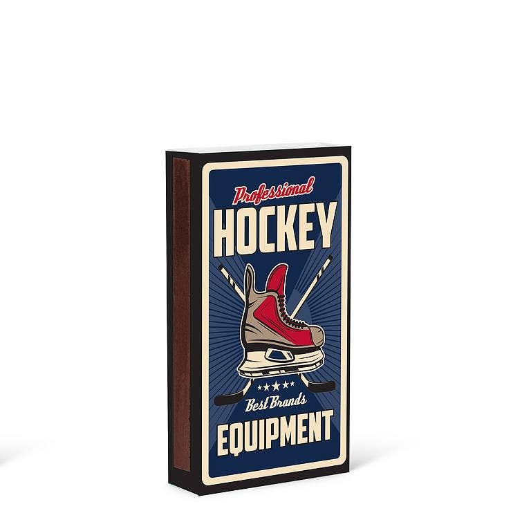Retro Hockey Print Matches 4"L