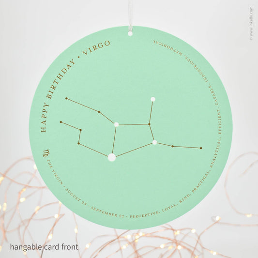 Virgo Birthday Zodiac Constellation Card