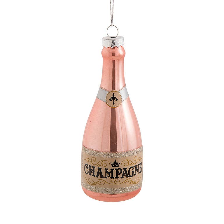 Champagne Bottle Ornament 5"H