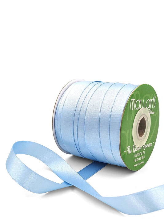 ~5/8"Luster Double Face Satin Ribbon, Light Blue