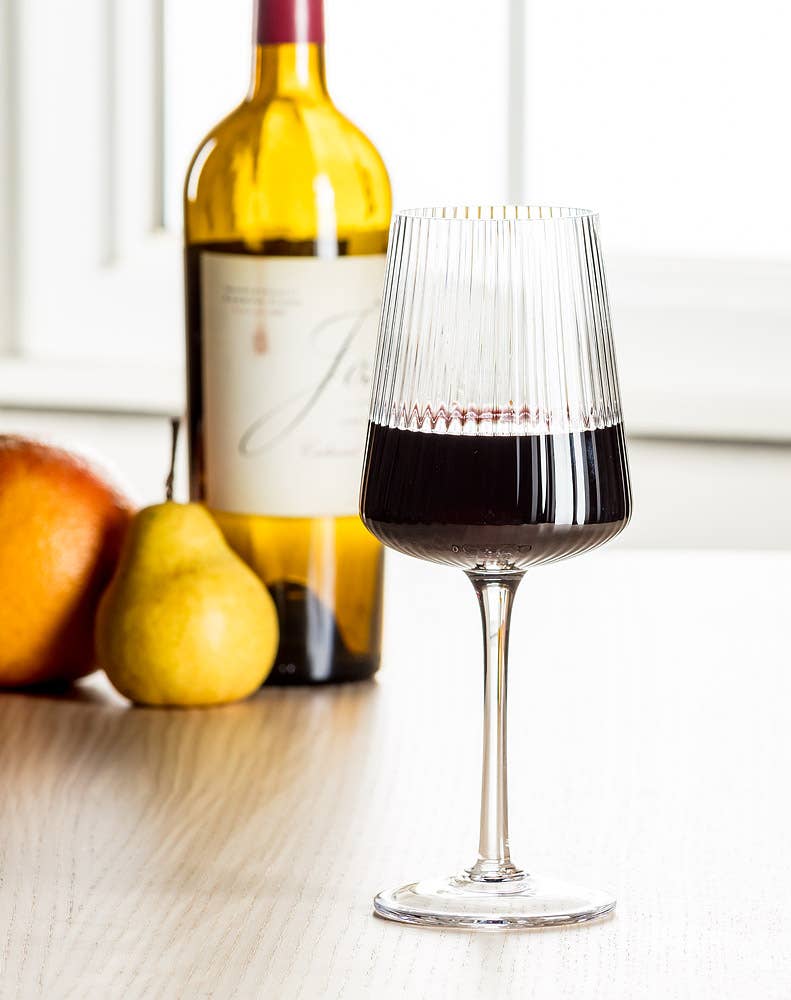Fluted Optic Wine Glass 8.5"H (12oz)