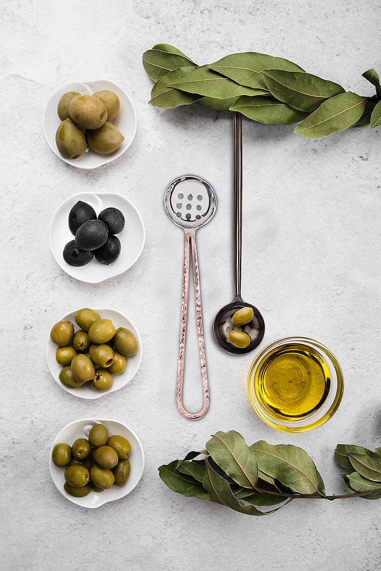Matte Blk Olive Spoon 7"L