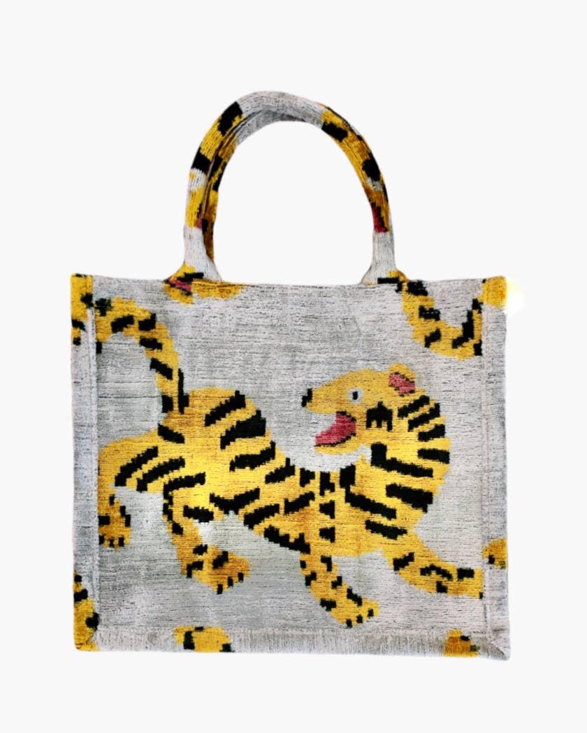 Silk Velvet Ikat Large Tote Bag