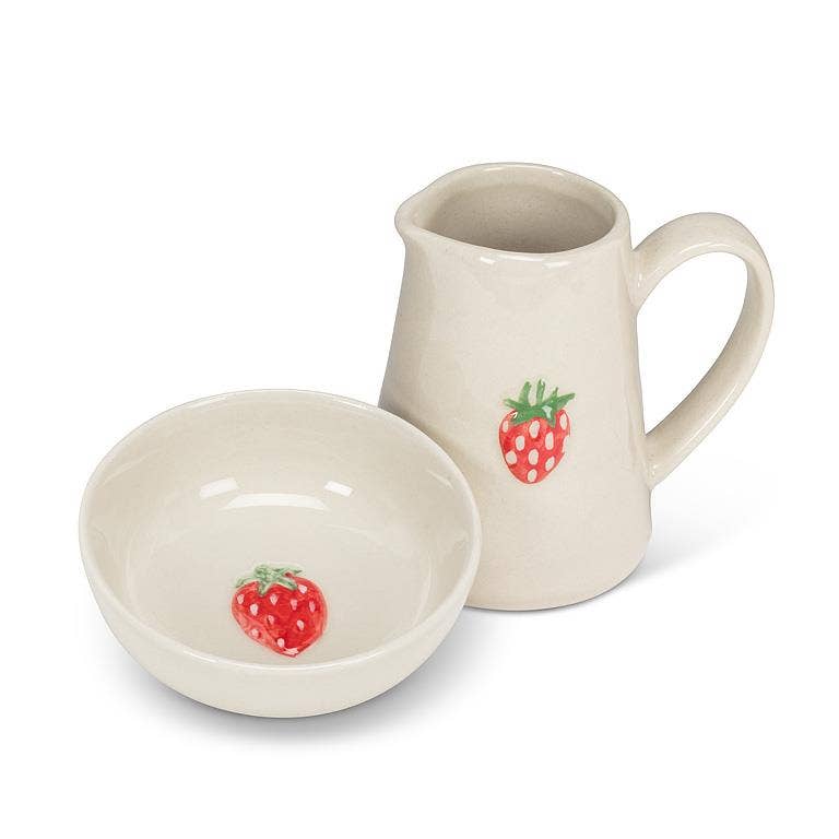 Strawberry Mini Pitcher 3"H 5oz