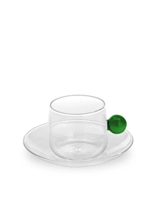 Bilia Glass Espresso Cup & Saucer Set