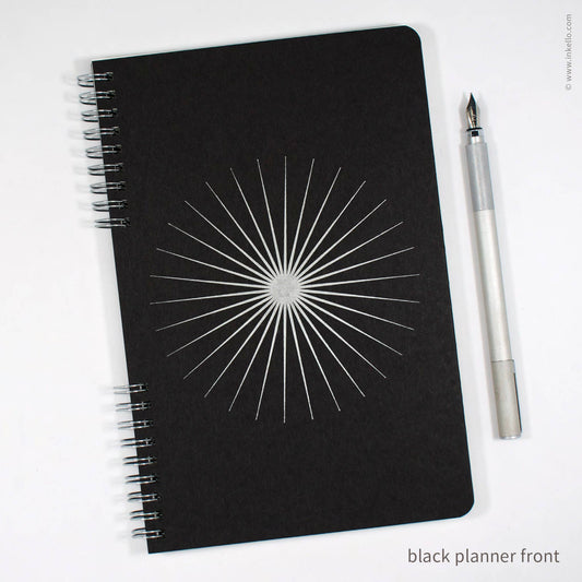 Big Burst Weekly Planner with Black Cover + Silver Ink #610