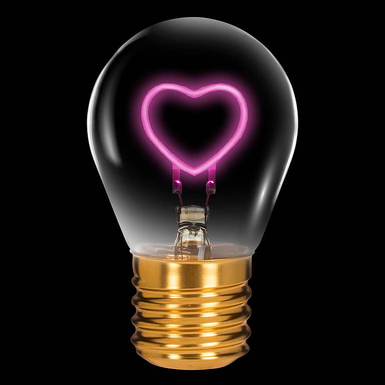 I HEART U Neon LED Lightbulb 4.5"H