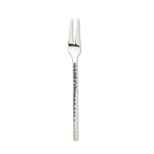 Shiny Hammered Cocktail Fork 5"L