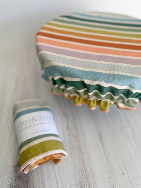 Reusable Bowl Cover - Beach Stripes