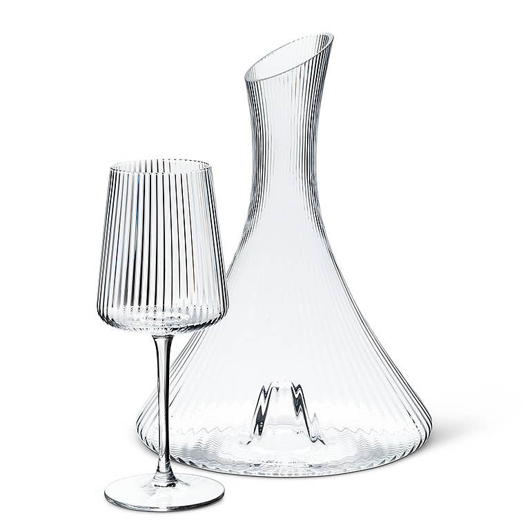 Fluted Optic Wine Glass 8.5"H (12oz)