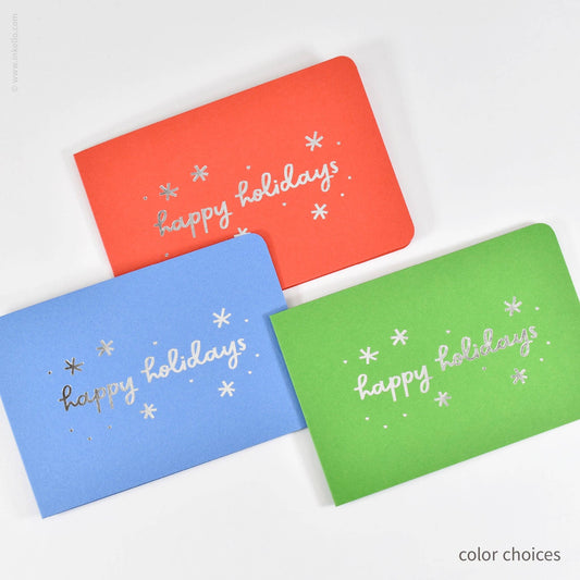 Happy Holidays Silver Snowflakes Cards (#579)