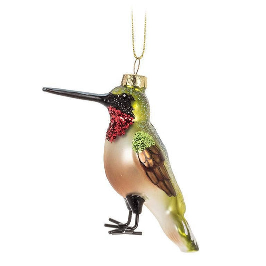 Ruby Throat Hummingbird Ornament-3.5"L