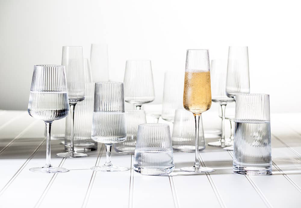 Fluted Optic Wine Glass 8.5"H (12oz)