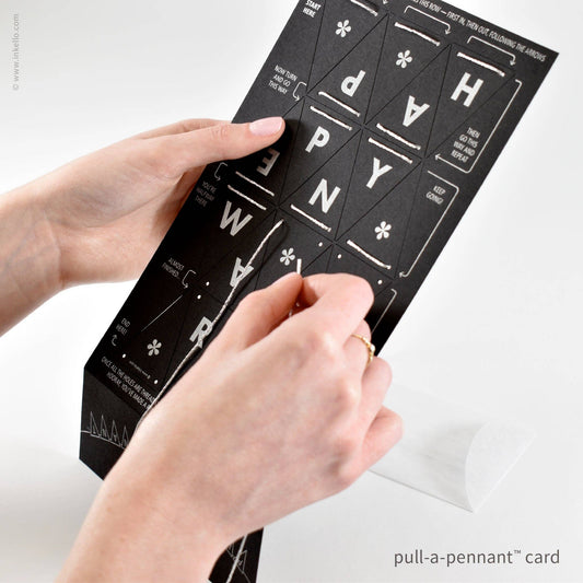 Happy New Year Pull-A-Pennant™ Greeting Card (#521)