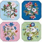 Christian La Croix Porcelain Fête Vos Jeux Set 4 Dessert Plates by Vista Alegre