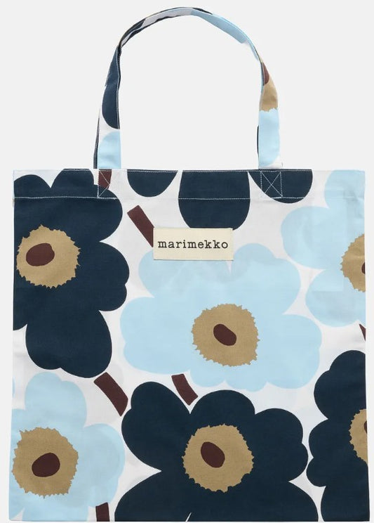 Marimekko Light Blue and Dark Navy Tote Bag